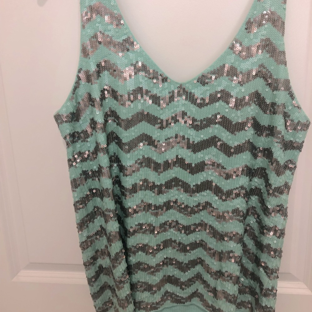 J Crew sequin green top- MD